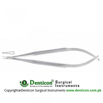 Barraquer Micro Needle Holder Curved - Very Delicate - Round Handle Stainless Steel, 14 cm - 5 1/2"
